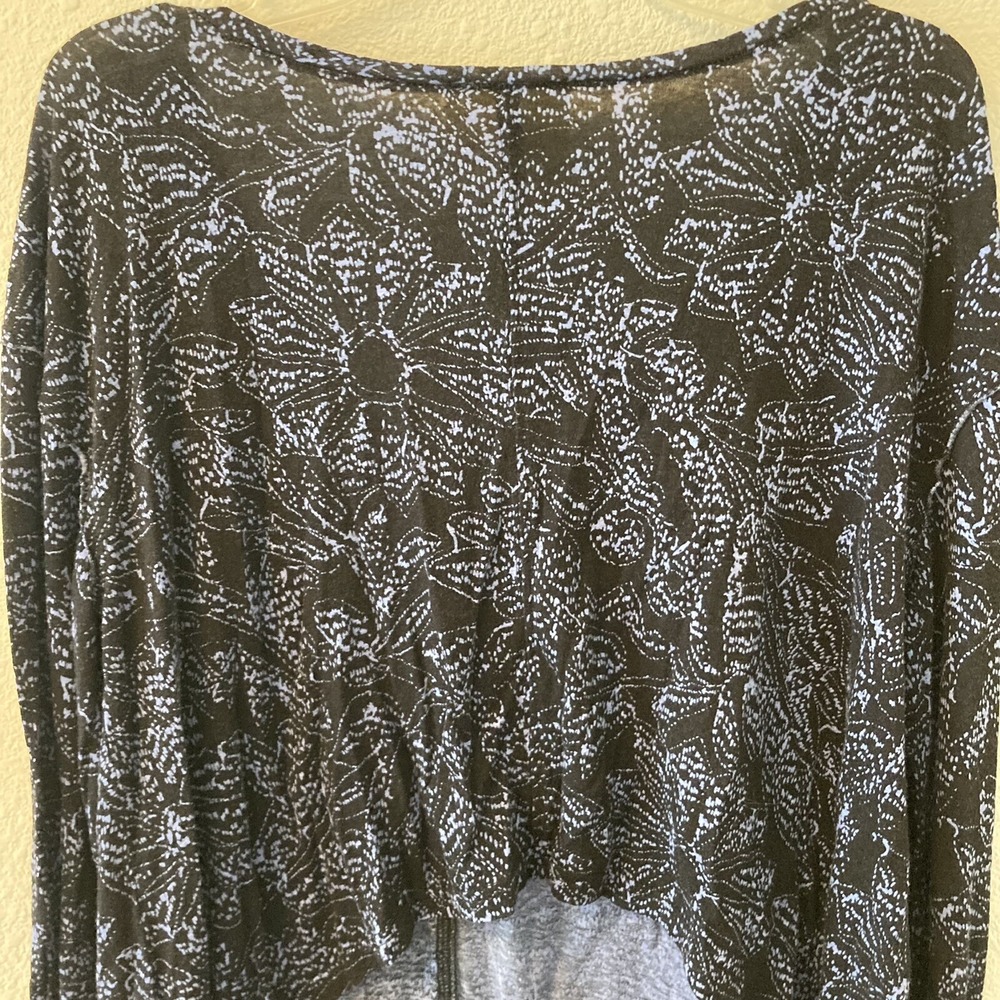 Free People Tunic Top Size Small Black & Blue Combo Loose Fit Crop Back Sahara - Picture 7 of 13